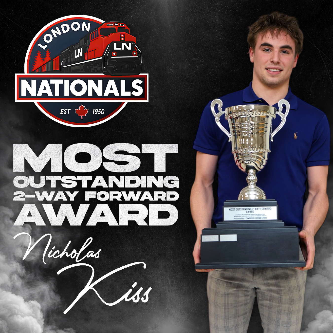 Nicholas Kiss - Most Outstanding Two-Way Forward Award
